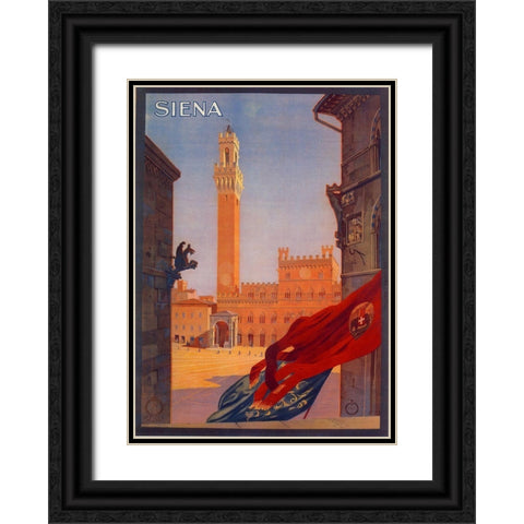 Siena Black Ornate Wood Framed Art Print with Double Matting by Vintage Apple Collection