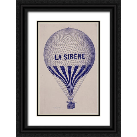 Sirene Black Ornate Wood Framed Art Print with Double Matting by Vintage Apple Collection