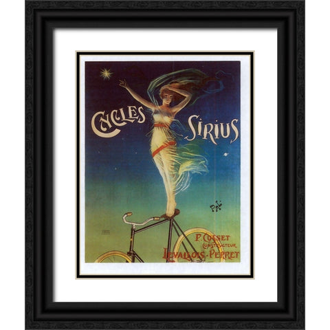 Sirius Cycles Black Ornate Wood Framed Art Print with Double Matting by Vintage Apple Collection