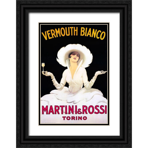Vermouth Bianco Black Ornate Wood Framed Art Print with Double Matting by Vintage Apple Collection