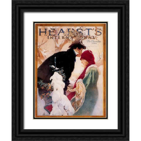 Mucha Hearst Black Ornate Wood Framed Art Print with Double Matting by Vintage Apple Collection