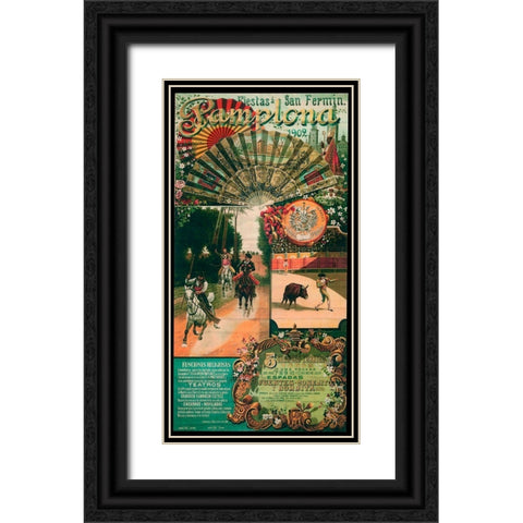 Pamplona VIII Black Ornate Wood Framed Art Print with Double Matting by Vintage Apple Collection