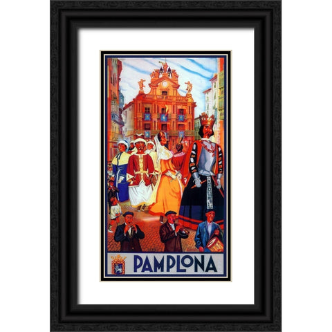 Pamplona XI Black Ornate Wood Framed Art Print with Double Matting by Vintage Apple Collection