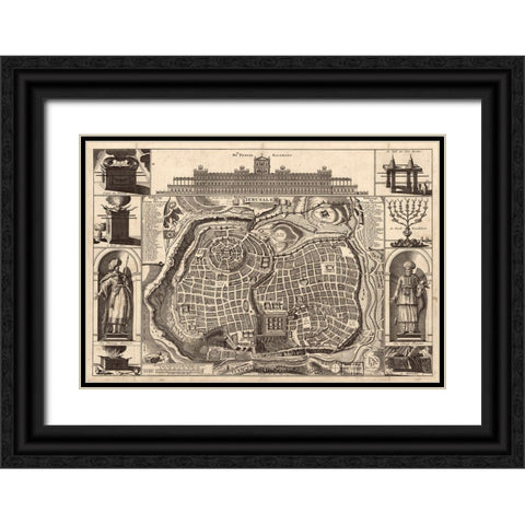 Holy Land IV Black Ornate Wood Framed Art Print with Double Matting by Vintage Apple Collection