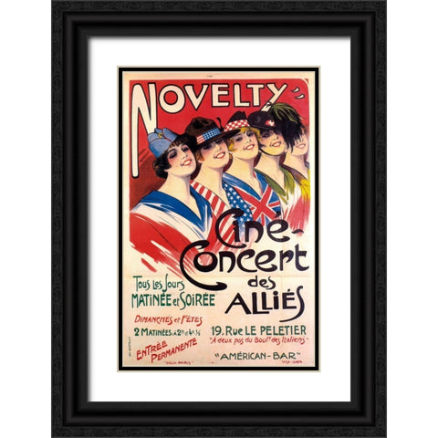 allies concert Black Ornate Wood Framed Art Print with Double Matting by Vintage Apple Collection