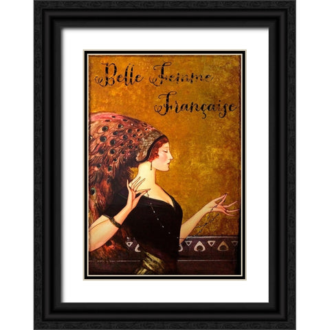 Belle Femme Black Ornate Wood Framed Art Print with Double Matting by Vintage Apple Collection