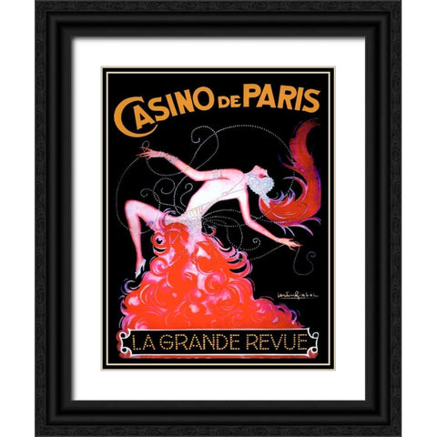 Casino de Paris Black Ornate Wood Framed Art Print with Double Matting by Vintage Apple Collection