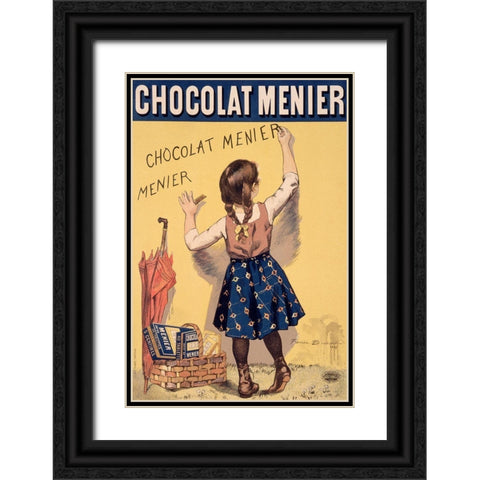 Chocolat Black Ornate Wood Framed Art Print with Double Matting by Vintage Apple Collection