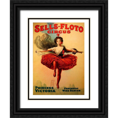 Sells-Floto Circus Black Ornate Wood Framed Art Print with Double Matting by Vintage Apple Collection