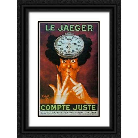 Le Jaeger Black Ornate Wood Framed Art Print with Double Matting by Vintage Apple Collection
