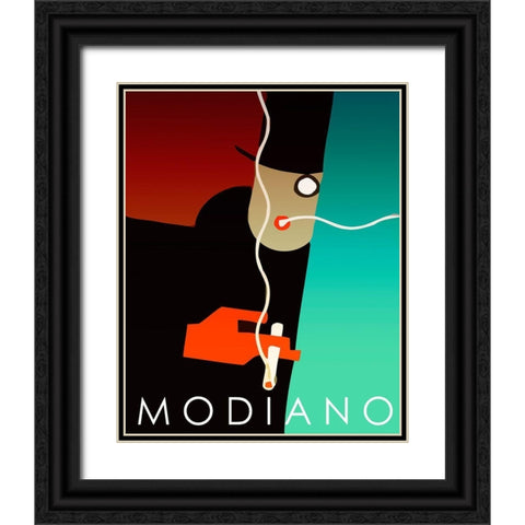 Modiano Cig Black Ornate Wood Framed Art Print with Double Matting by Vintage Apple Collection