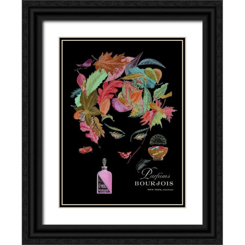 Parfums Bourjois Black Ornate Wood Framed Art Print with Double Matting by Vintage Apple Collection