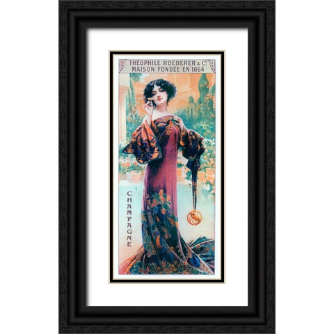 Roeder Poster Black Ornate Wood Framed Art Print with Double Matting by Vintage Apple Collection