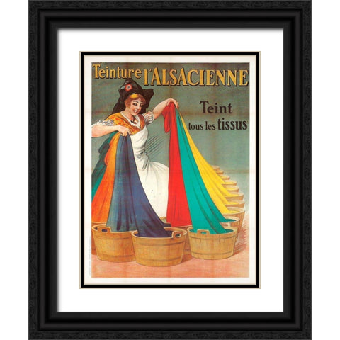 Teinture Black Ornate Wood Framed Art Print with Double Matting by Vintage Apple Collection