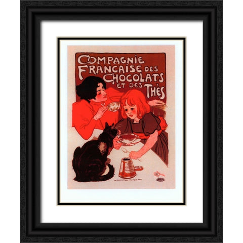 Compagnie Francise Black Ornate Wood Framed Art Print with Double Matting by Vintage Apple Collection