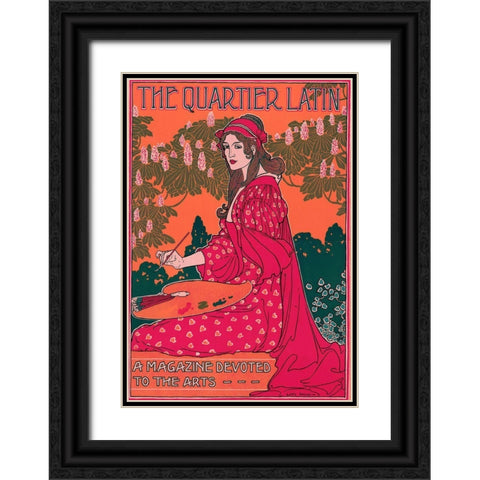 The Quartier Black Ornate Wood Framed Art Print with Double Matting by Vintage Apple Collection