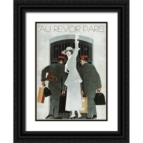 Thoughtful Moments Black Ornate Wood Framed Art Print with Double Matting by Vintage Apple Collection