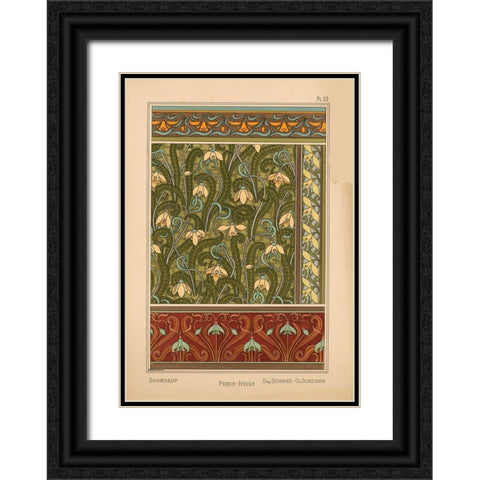 Plate 32 - Snowdrop Black Ornate Wood Framed Art Print with Double Matting by Vintage Apple Collection