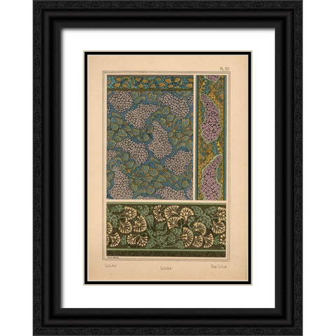 Plate 50 - Lilac Black Ornate Wood Framed Art Print with Double Matting by Vintage Apple Collection