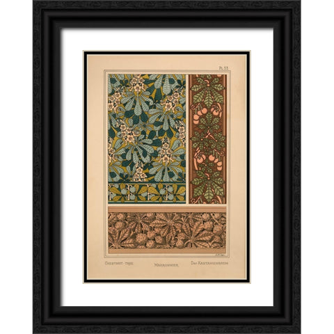 Plate 53 - Chestnut-tree Black Ornate Wood Framed Art Print with Double Matting by Vintage Apple Collection
