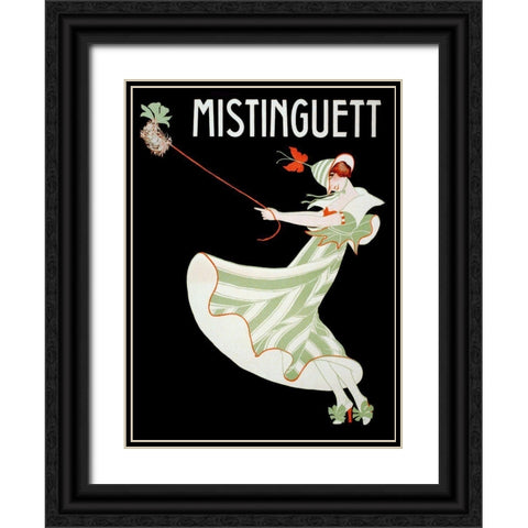 Mistinguett I Black Ornate Wood Framed Art Print with Double Matting by Vintage Apple Collection