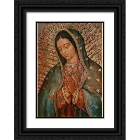 Our Lady Black Ornate Wood Framed Art Print with Double Matting by Vintage Apple Collection
