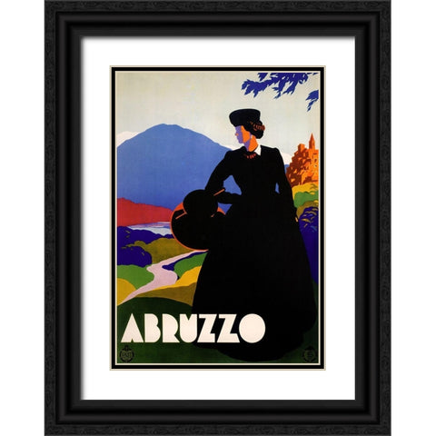 Abruzzo-Blackdress Black Ornate Wood Framed Art Print with Double Matting by Vintage Apple Collection