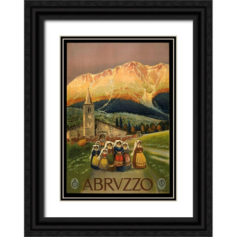 Abruzzo Black Ornate Wood Framed Art Print with Double Matting by Vintage Apple Collection