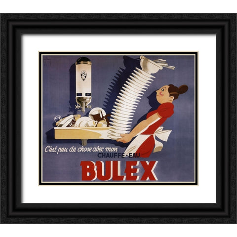 Bulex Water Heater Belgium Black Ornate Wood Framed Art Print with Double Matting by Vintage Apple Collection
