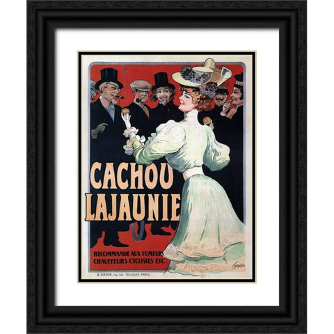 Cachou Lajaunie Confection Black Ornate Wood Framed Art Print with Double Matting by Vintage Apple Collection