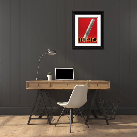 Modiano Cigs Red Italian Black Ornate Wood Framed Art Print with Double Matting by Vintage Apple Collection