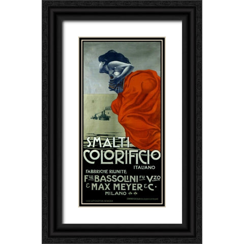 Smalti Black Ornate Wood Framed Art Print with Double Matting by Vintage Apple Collection