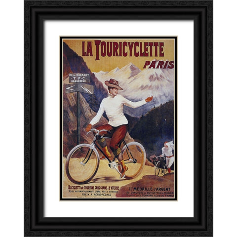 Bike 27 Black Ornate Wood Framed Art Print with Double Matting by Vintage Apple Collection