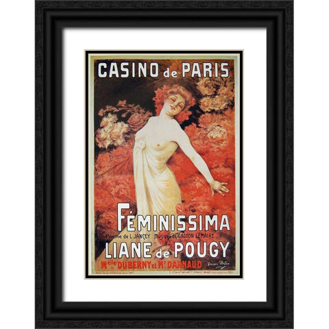 Feminissa (2) Black Ornate Wood Framed Art Print with Double Matting by Vintage Apple Collection