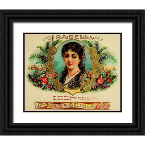 Isabella Cigar (2) Black Ornate Wood Framed Art Print with Double Matting by Vintage Apple Collection