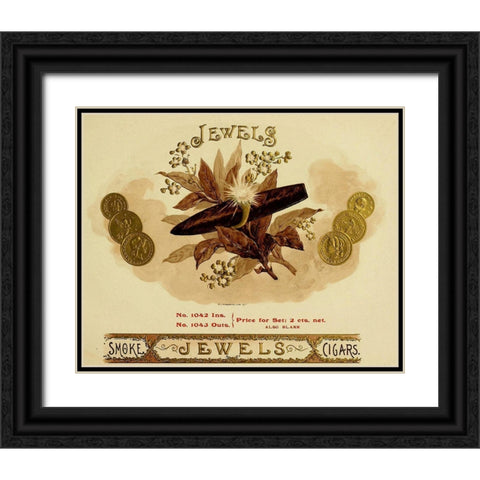 Jewels Black Ornate Wood Framed Art Print with Double Matting by Vintage Apple Collection