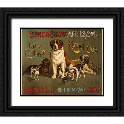 Kennel Club Black Ornate Wood Framed Art Print with Double Matting by Vintage Apple Collection
