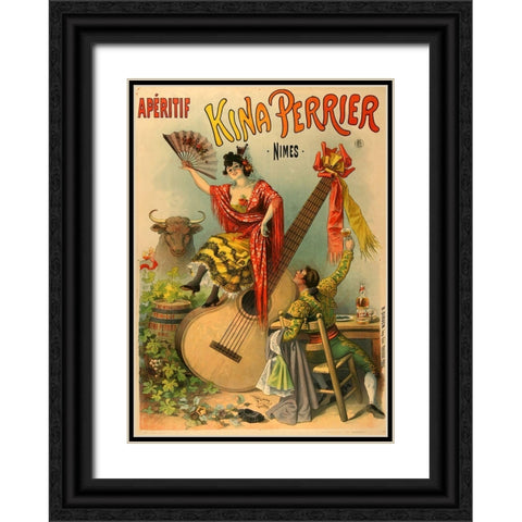 Kina Perrier Black Ornate Wood Framed Art Print with Double Matting by Vintage Apple Collection