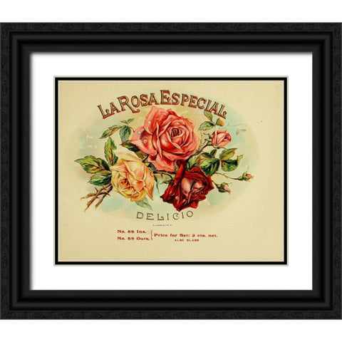 La Rosa Black Ornate Wood Framed Art Print with Double Matting by Vintage Apple Collection