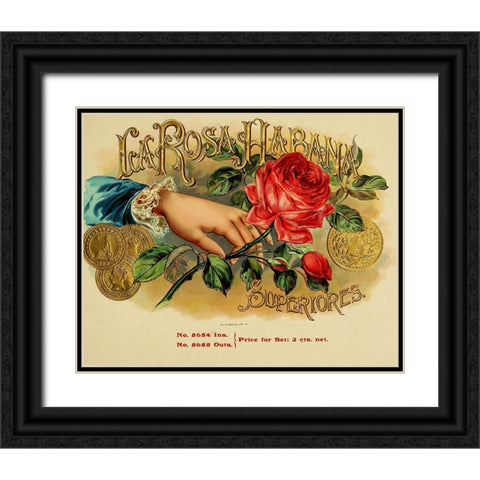 Larosa Habana Black Ornate Wood Framed Art Print with Double Matting by Vintage Apple Collection