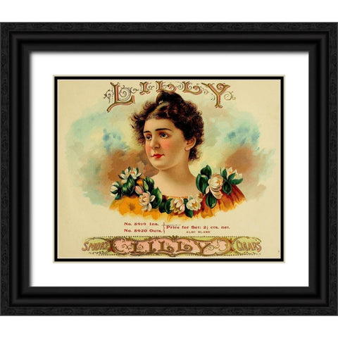 Lily Cig Black Ornate Wood Framed Art Print with Double Matting by Vintage Apple Collection