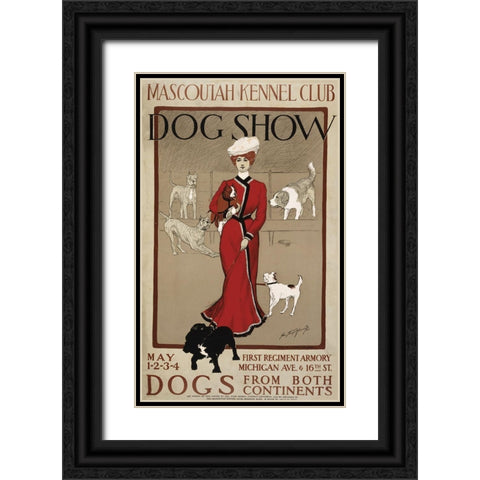 Mascoutah Kennel Club Black Ornate Wood Framed Art Print with Double Matting by Vintage Apple Collection
