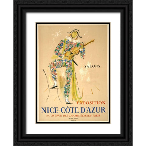 Nice Cote D Azur Black Ornate Wood Framed Art Print with Double Matting by Vintage Apple Collection