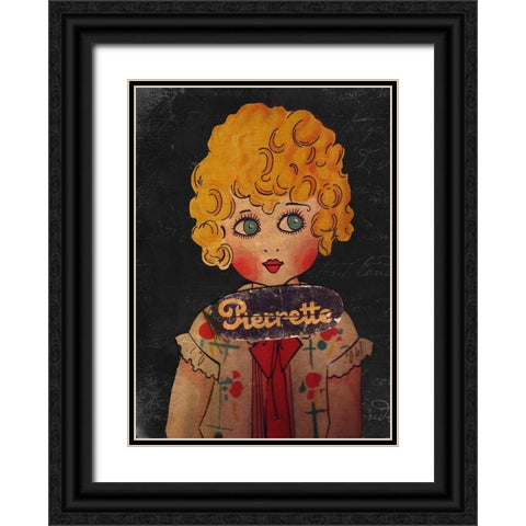 Pierrette Black Ornate Wood Framed Art Print with Double Matting by Vintage Apple Collection