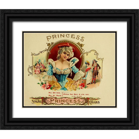 Princess Cig Black Ornate Wood Framed Art Print with Double Matting by Vintage Apple Collection