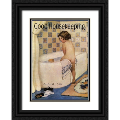 Good Housekeeping I Black Ornate Wood Framed Art Print with Double Matting by Vintage Apple Collection