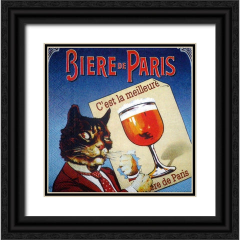 Biere de Paris Black Ornate Wood Framed Art Print with Double Matting by Vintage Apple Collection