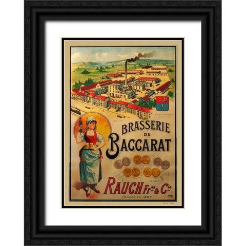 Brasserie de Baccarat Black Ornate Wood Framed Art Print with Double Matting by Vintage Apple Collection