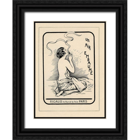 Embaume Paris Black Ornate Wood Framed Art Print with Double Matting by Vintage Apple Collection