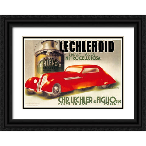 Lechleroid Black Ornate Wood Framed Art Print with Double Matting by Vintage Apple Collection